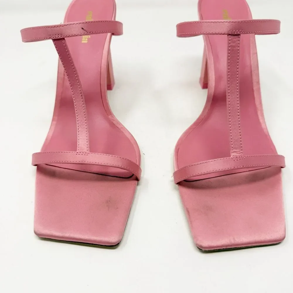 Cult Gaia Piper Heel Rose Satin Heels Size US 11 - Picture 4 of 8